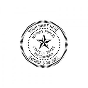 Heavy Duty Round Self-Inking Texas Notary Stamp Imprint